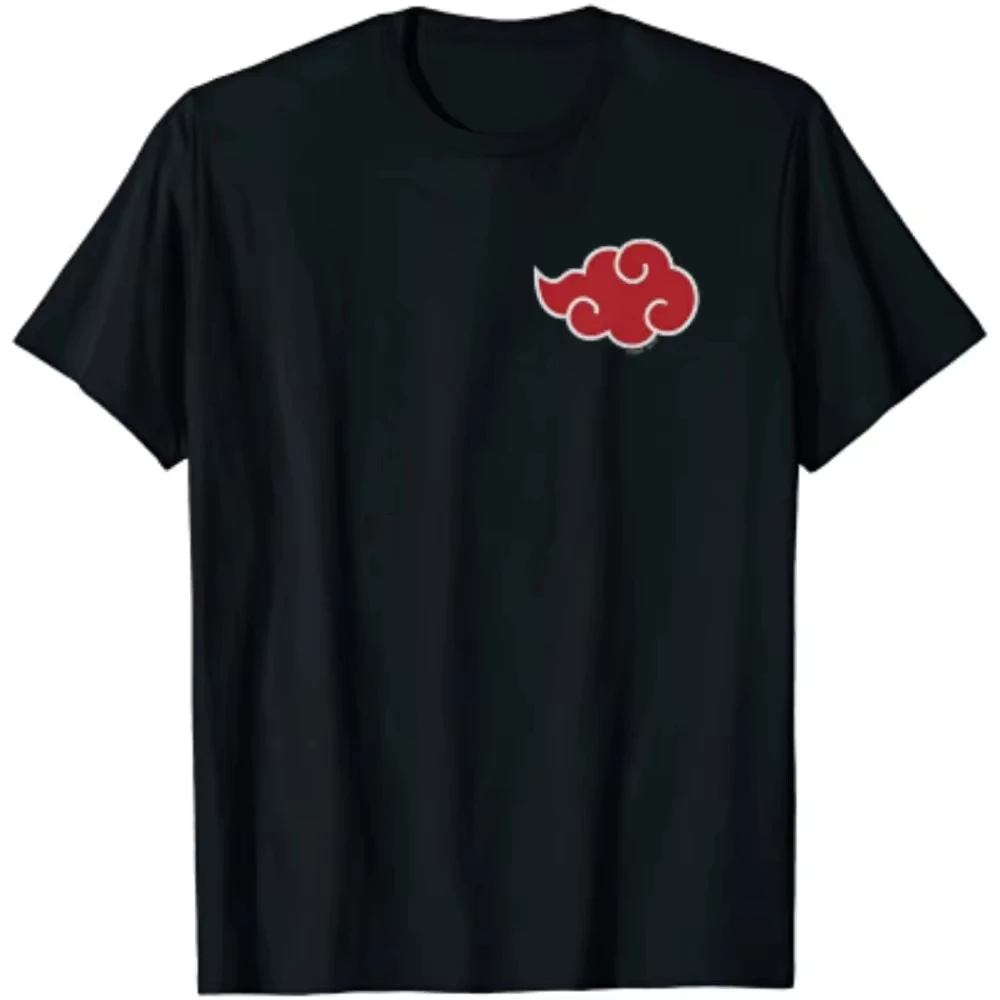 Casual Men's Japan Anime Akatsuki Cloud Symbols Print T-shirt Streetwear Short Sleeve T Shirts Fashion Kids Women Clothing Tees