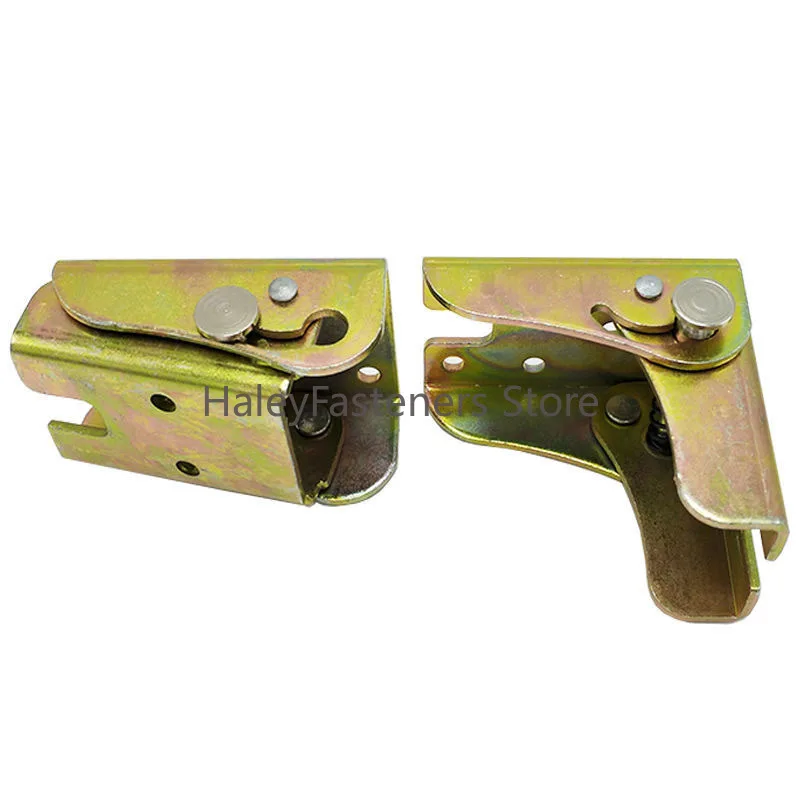 4pcs 90 Degree Folding Bracket Iron Folding Lock Self Lock Hinges Extension Table Chair Bed Leg Foldable Support Brackets Hinge