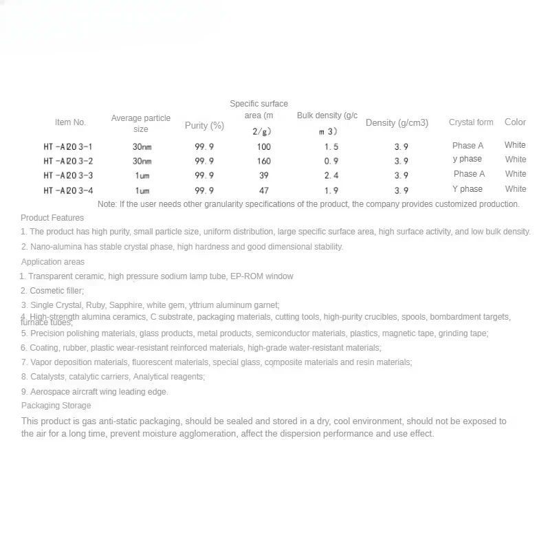 Nano High purity polishing of alumina powder Al2O3 scientific research grade alumina ceramic powder