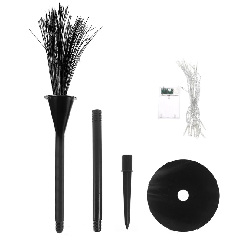 Pre-lit Halloween Witches Brooms Light Halloween Venue Decoration Props Outdoor Garden Party Decor