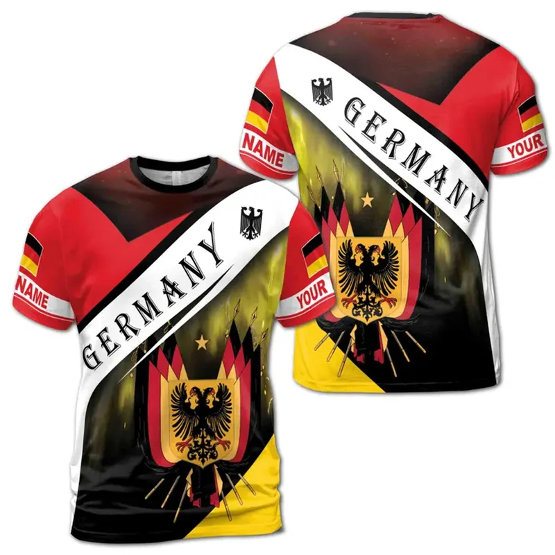 

Fashion New Germany Flag Men T-shirt 3D Print Pride Street O-neck Short Sleeve T Shirts Hip Hop Graffiti Design Graphic Tees