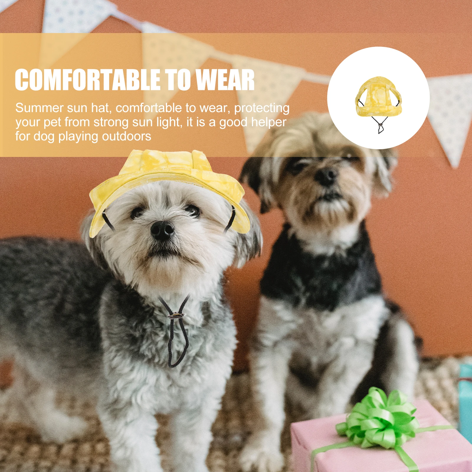 

Pet Outdoor Hats Dog Baseball Hats Durable Cotton Material for Long Lasting Use Dog Hat Sun-Shade Caps Pet Head Decor