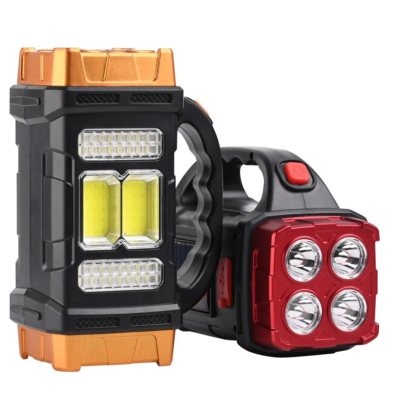 Solar-Powered LED Camping Light: Portable Dual-Mode (Area Light & Spotlight) with USB Charging