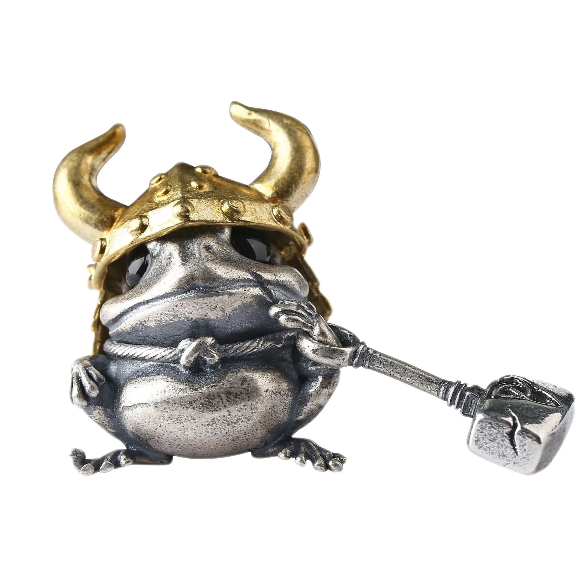 

BOCAI New Real S925 Silver Jewelry Creativity Frog Knight Iny Style Exquisite Personality Man Pendant High-End Gifts