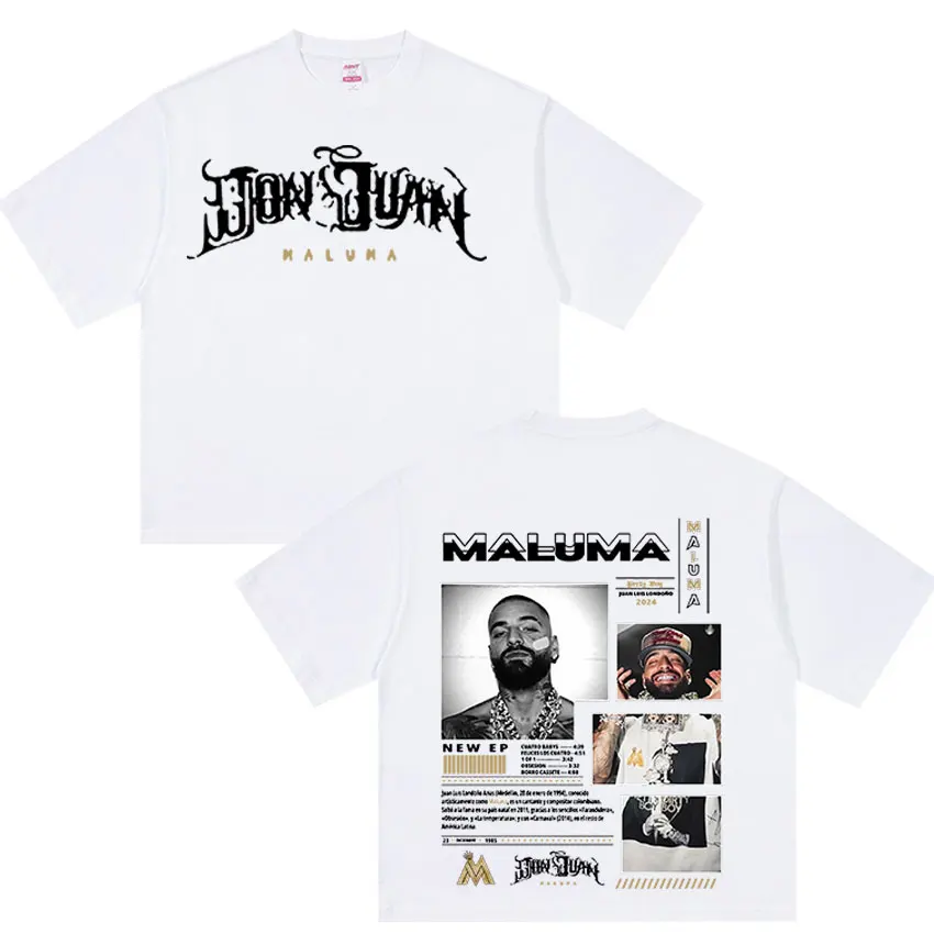 Rapper MALUMA 2025 new tide T Shirt Couples  Hip Hop Retro Style Short Sleeve T-shirt Fashion Oversized Cotton Tees Streetwear