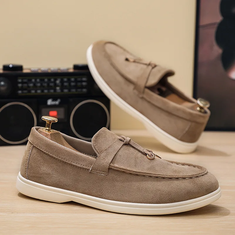 

2025 New Men Casual Walking Shoes Slip on Fashion Loafers for Male Luxury Brand Dress Wedding Shoes Arrival Men Handmade Flats