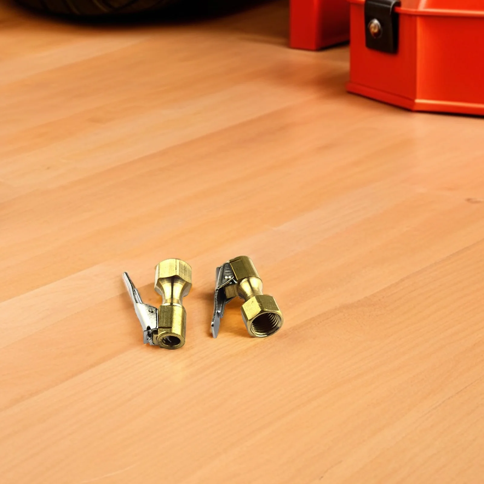 

6Pcs Heavy Duty Brass Locking Tire Chuck Air Chuck Adapter Clip Straight Tire Inflator Nozzle for Pressure Gauge