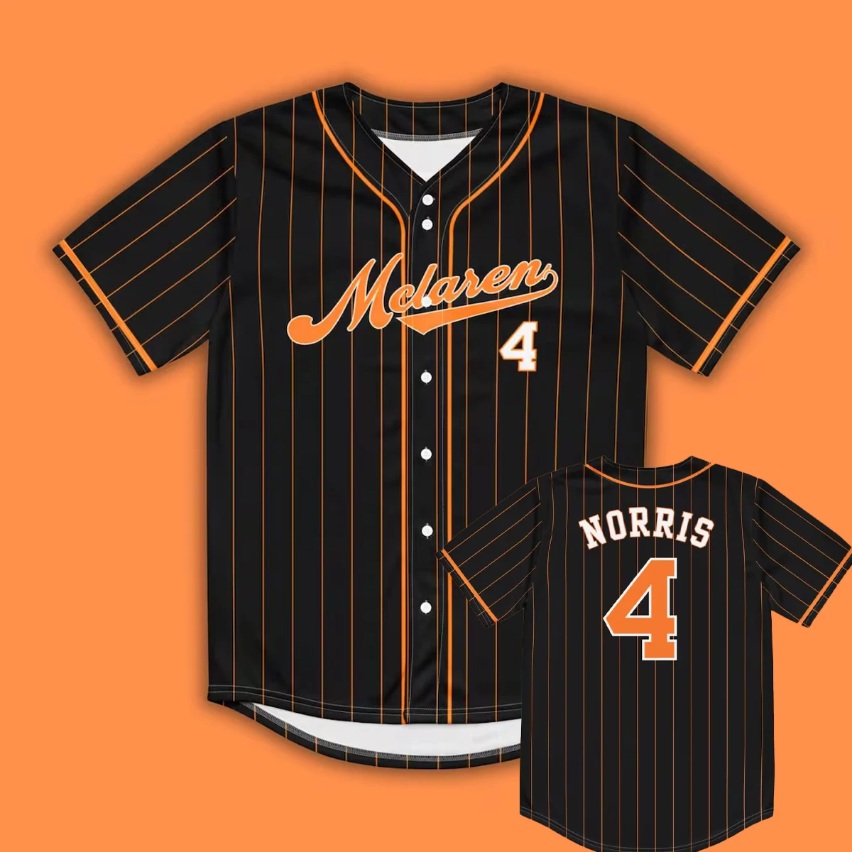 Verano 2025 nuevo estilo Lando Norris número 4 camiseta de béisbol hombre mujer camisa deportiva comodidad transpirable 3D ropa de moda Casual