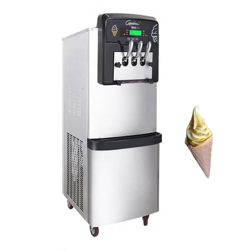 Commercial Ice Cream Machine With English Operating System Ice Cream Making Machine 3 Flavors Ice Cream Makers 3300W