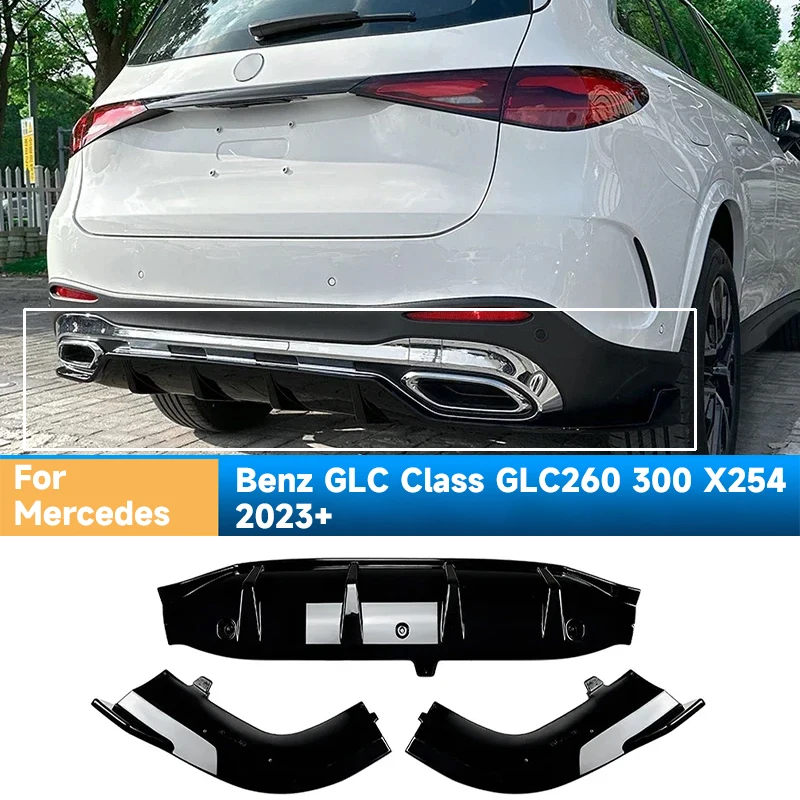 Car Rear Bumper Lip Spoiler for Mercedes Benz GLC Class GLC260 300 X254 2023+ Rear Diffuser Rear Lip Bumper Guard Auto Parts