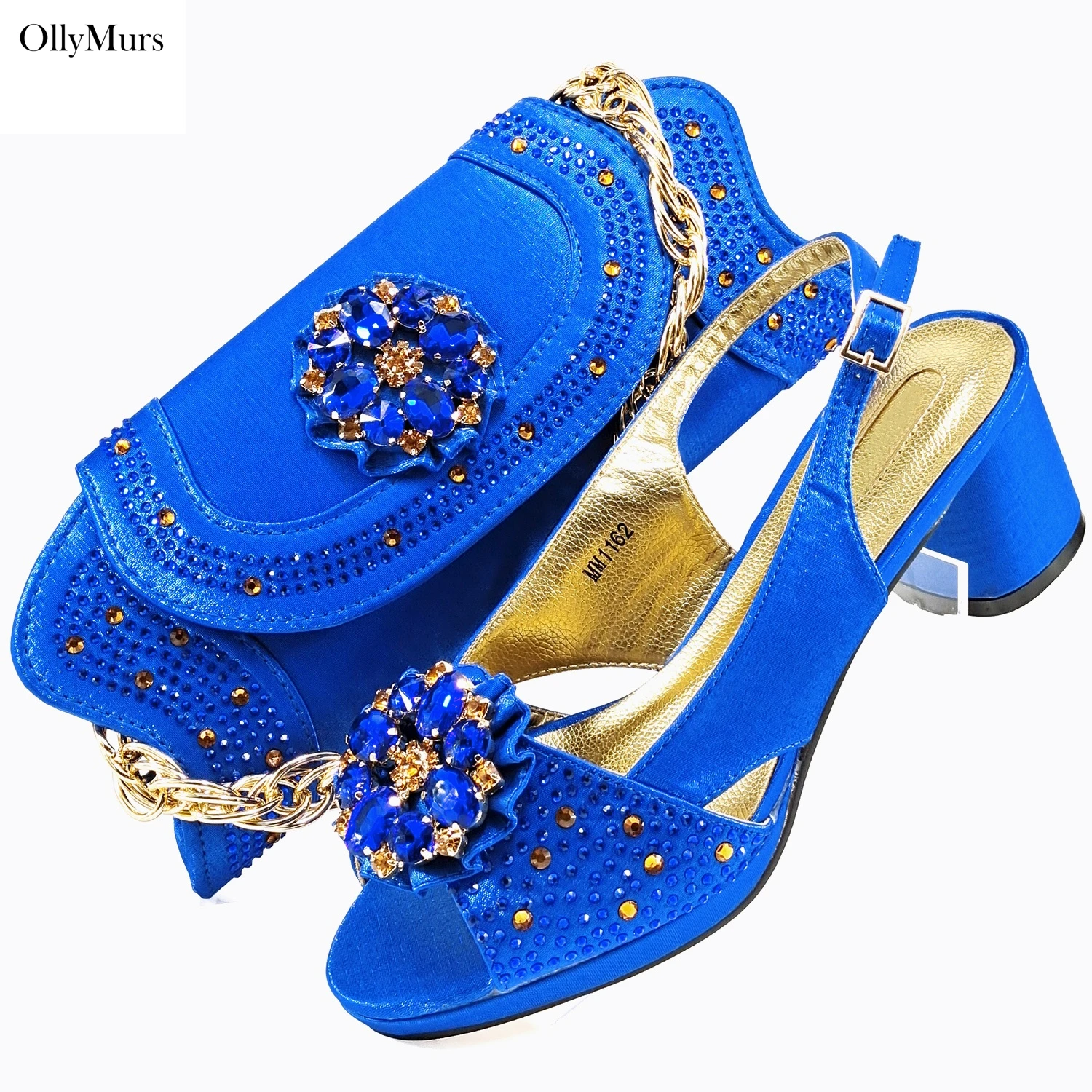 Venda quente africano combinando bombas sapatos e saco conjunto moda verão strass feminino sandália sapatos e saco conjunto para vestido de casamento