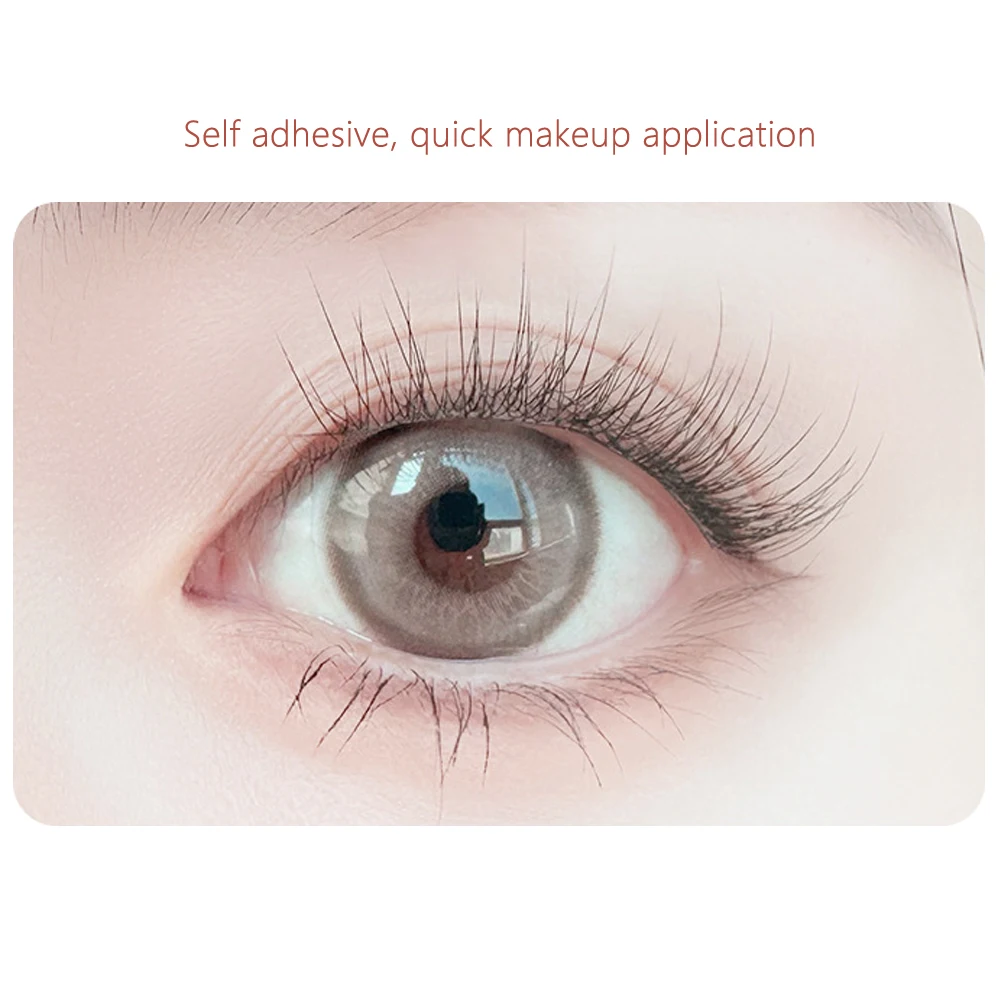 Press on Self Adhesive Cluster Lashes Natural Look Reusable Segmented Eyelashes Handmade Black/Brown Glue-free False Eyelashes