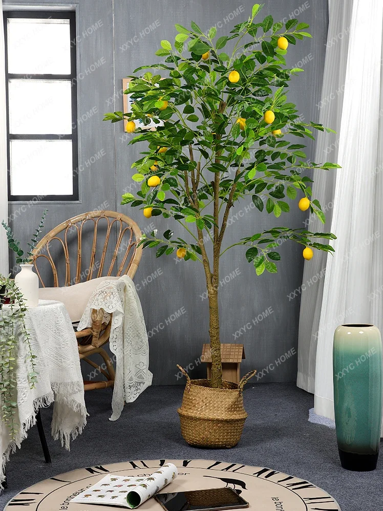 Emulational Greenery Bonsai Orange Tree Interior Decoration Simulated Plants Bonsai Nordic Floor Lemon Tree