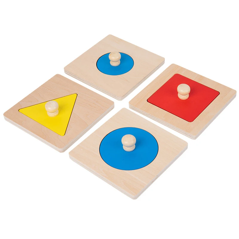 Wooden Montessori 3D Geometric Board Children Early Educational Shape Color Cognition Toys Kindergarten Teaching Aids Gifts DDJ