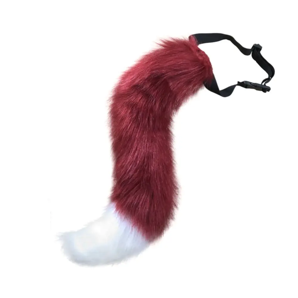 Accesorios de felpa para Cosplay de Halloween, cola larga ajustable, accesorios de Cosplay de animales para Halloween, bestia con hebilla, accesorios de Cosplay de animales