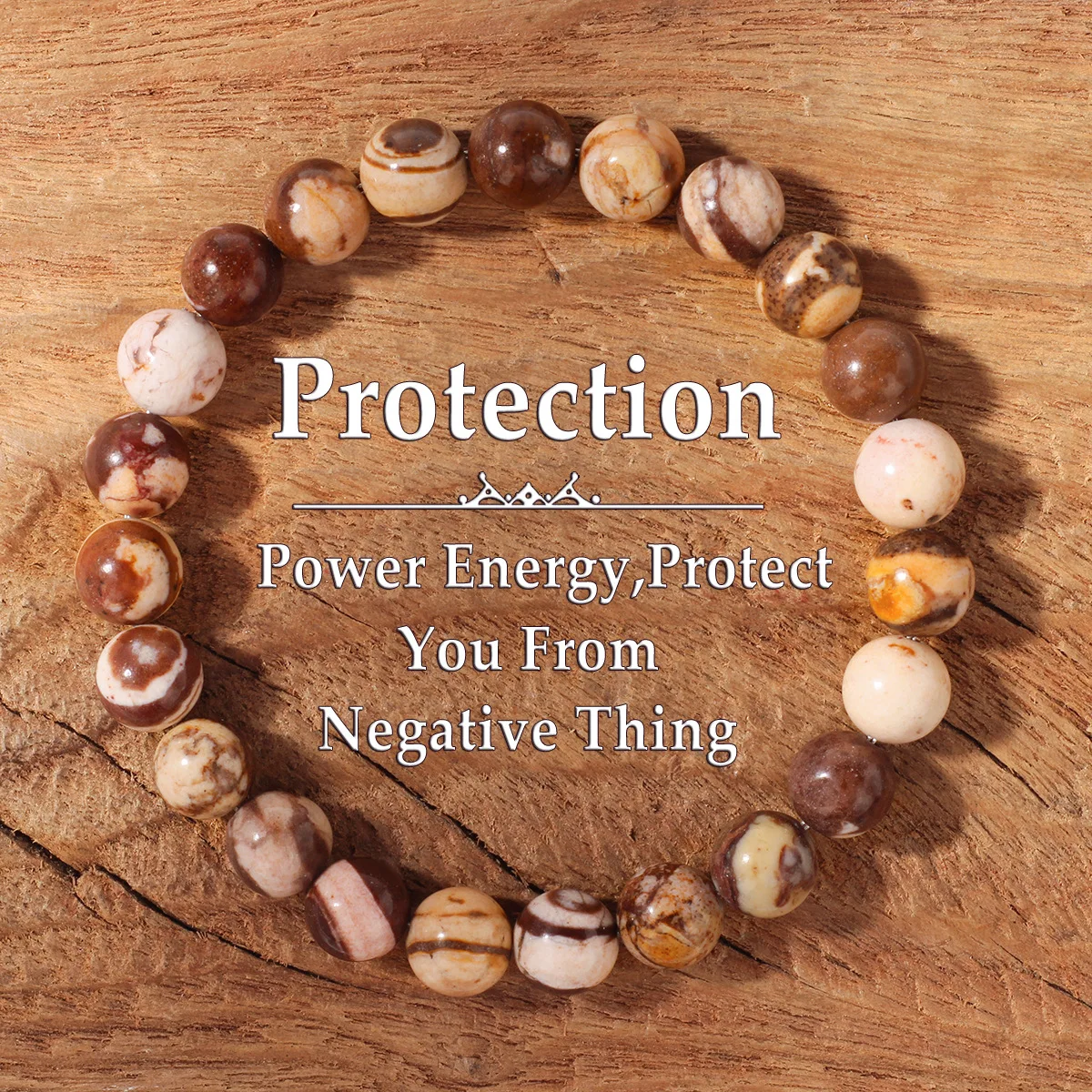 بوهو الحجر الطبيعي زيبرا حجر أساور مستديرة امرأة النساء الرجال الخريف اللون كتلة البني brazalete سيدة لهدايا شقيقة عيد الميلاد