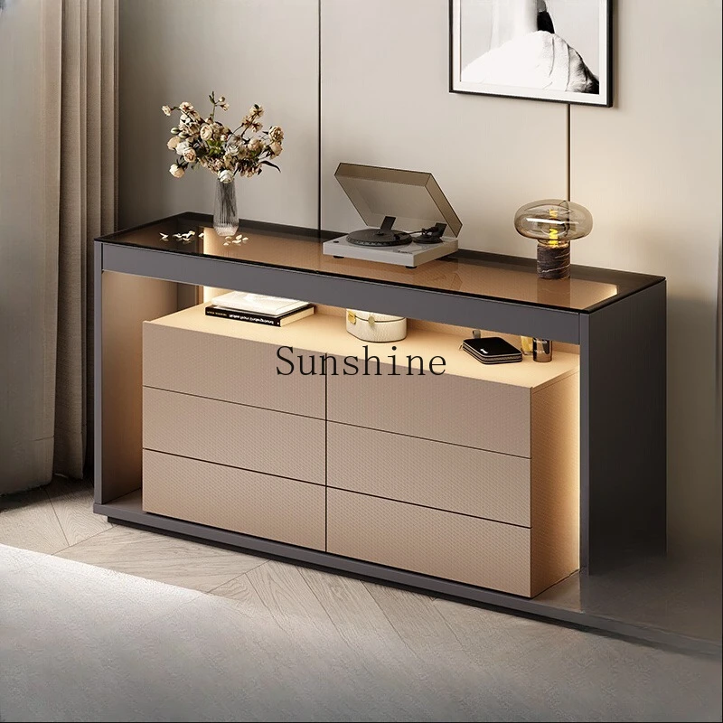 

Italian minimalist bedside cabinet small apartment bedroom high-end household drawer storage cabinet