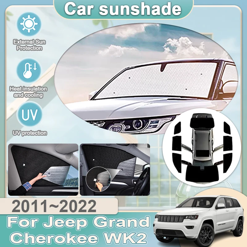 

For Jeep Grand Cherokee WK2 Accessories 2011~2022 Full Coverages Sunshade Reflector Shade Visor Sunscreen Window Car Protection