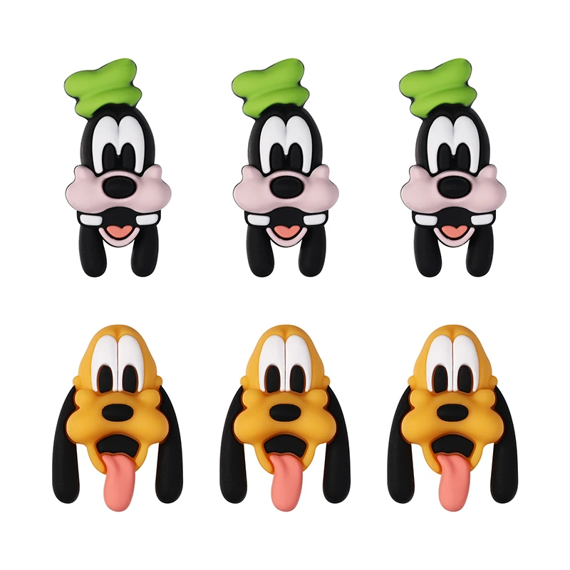 

5pcs silicone 3D Goofy Pluto Focal Beads for DIY bracelet necklace anklet pen keychain bookmark Accessories