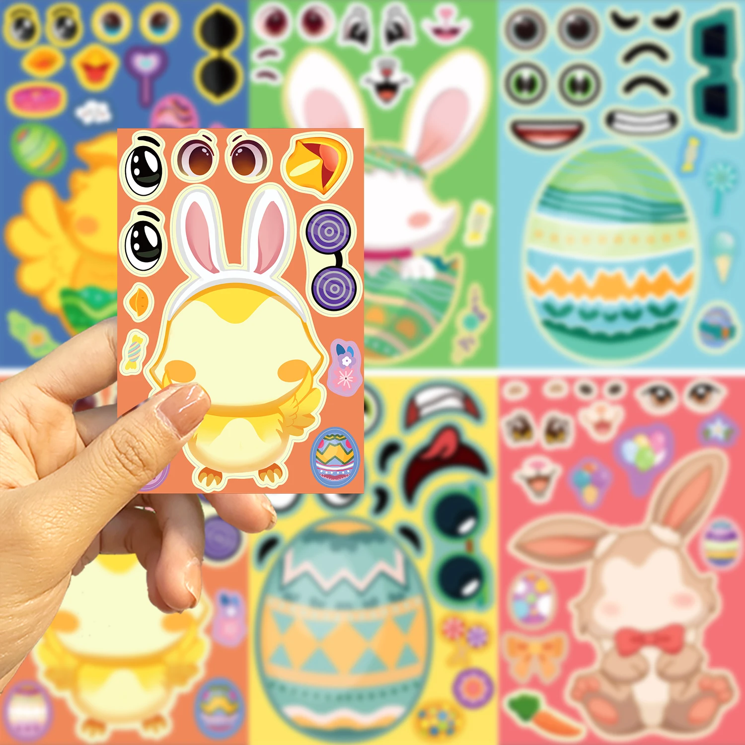 8/16/24Sheets Easter StickersEgg Decorating Bunny Stickers Easter Activities Party Favors Games Easter Crafts Gifts Bags