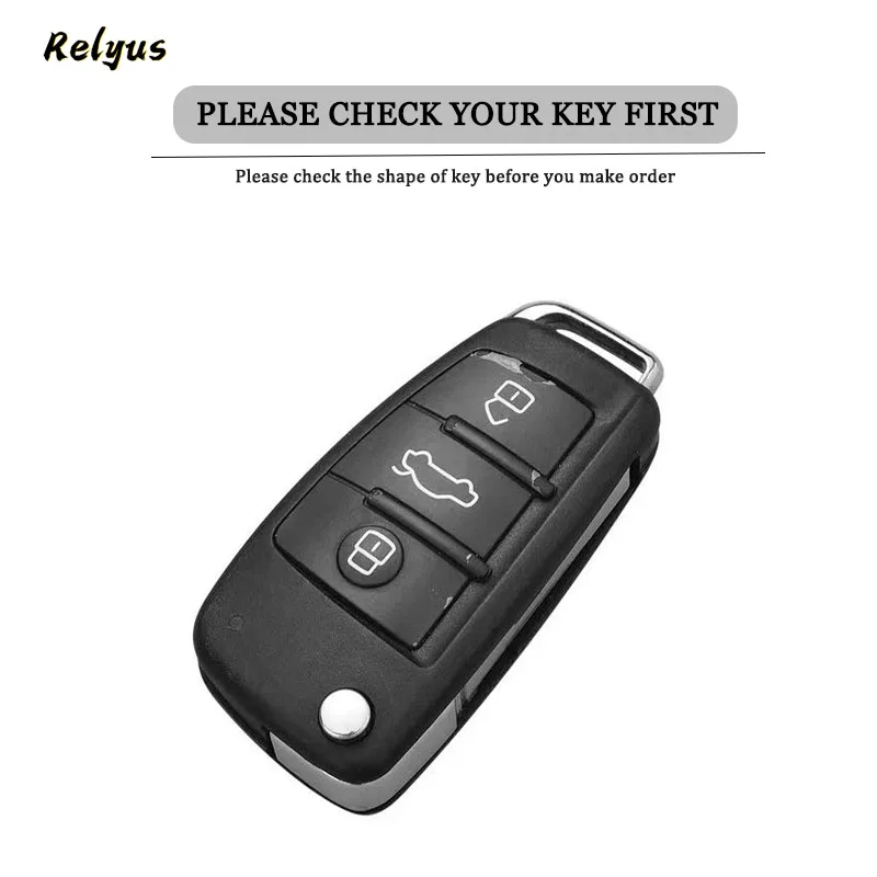 TPU Car Flip Key Cover Case per Audi C5 C6 R8 A1 A3 A4 A5 A6 A7 Q3 Q5 Q7 S6 B6 B7 B8 8P 8V 8L TT RS RS3 S3 Sline accessori