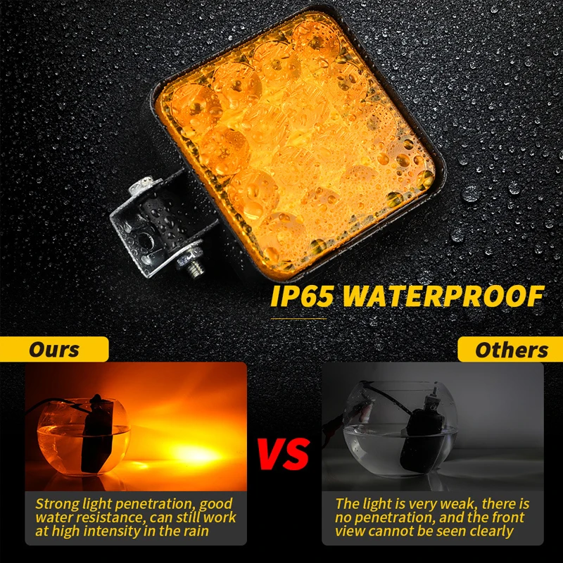 48w 16LED High Intensity Dust Proof Working Light Spotlight Truck Off Road Tractor IP65 Waterproof 1200LM 12V 24V LED Work Light