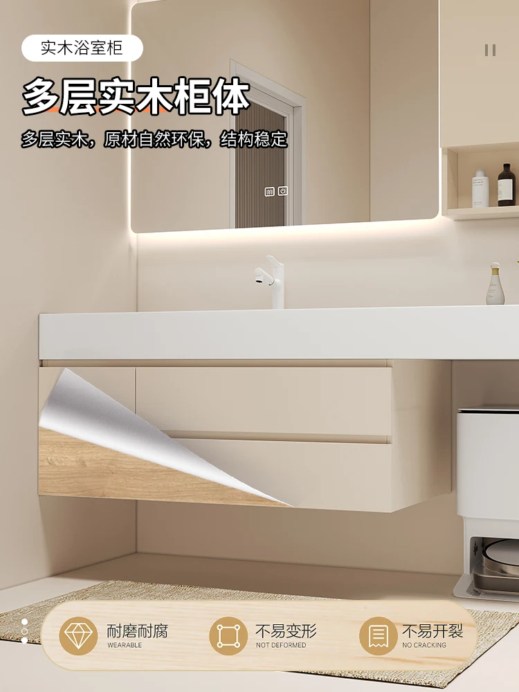 Wash basin cabinet integrated basin bathroom cabinet combined sweeping robot washstand washbasin cabinet