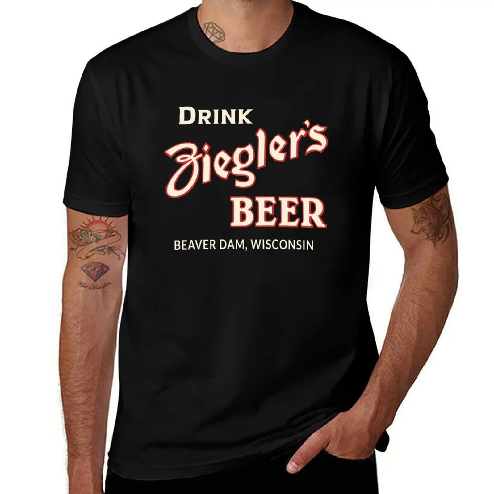 T-shirt gráfica da cerveja Ziegler masculina, T-shirt essencial, roupa estética