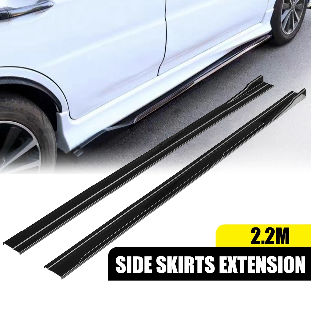 

Gloss Black Car Lower Side Skirt Lip Protection Extension Rocker Universal Splitter Diffuser Body Kit 8Pcs