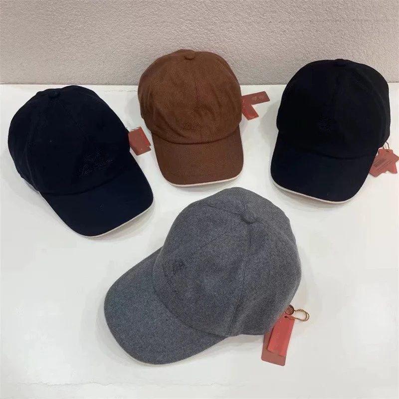 cappello-da-baseball-in-lana-alla-moda-stile-primavera-autunno-inverno-con-lettera-ricamata-unisex-in-feltro-di-lana-lp-visiera-a-becco-d'anatra-effetto-snellente-per-il-viso