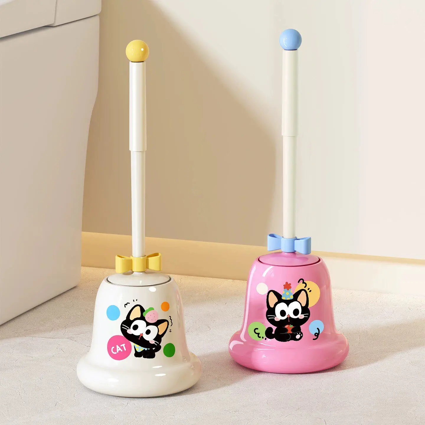 

Bonde Shang Long Handle Toilet Brush for Home Use No Dead Angle Bathroom Cleaning Tool Durable Toilet Brush Household Items