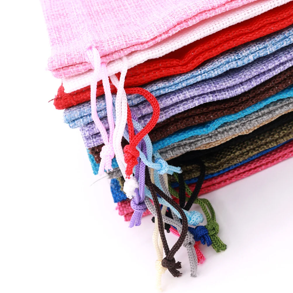 

20 Pcs Christmas Packaging Free Gifts Bags Candy Drawstring Burlap Jewelry Sack