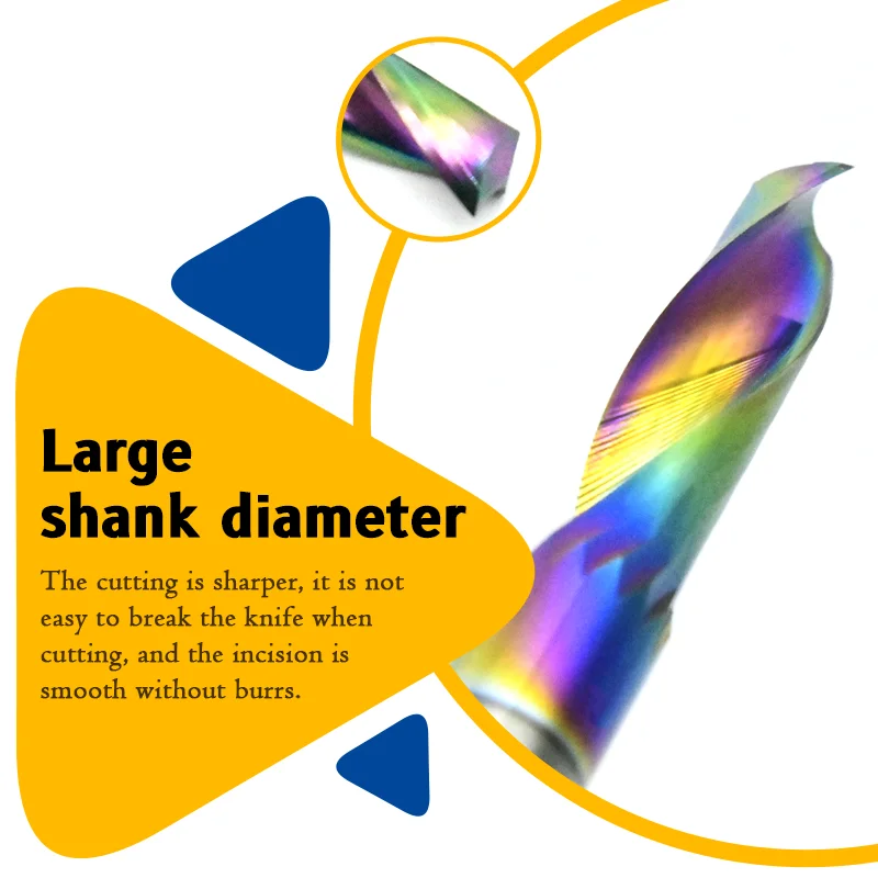 1pc Tungsten Carbide DLC Coating Single Flute End Mill  3.175 4 6 6.35mm 1F Spiral Router Bit CNC Milling Cutter for Aluminium