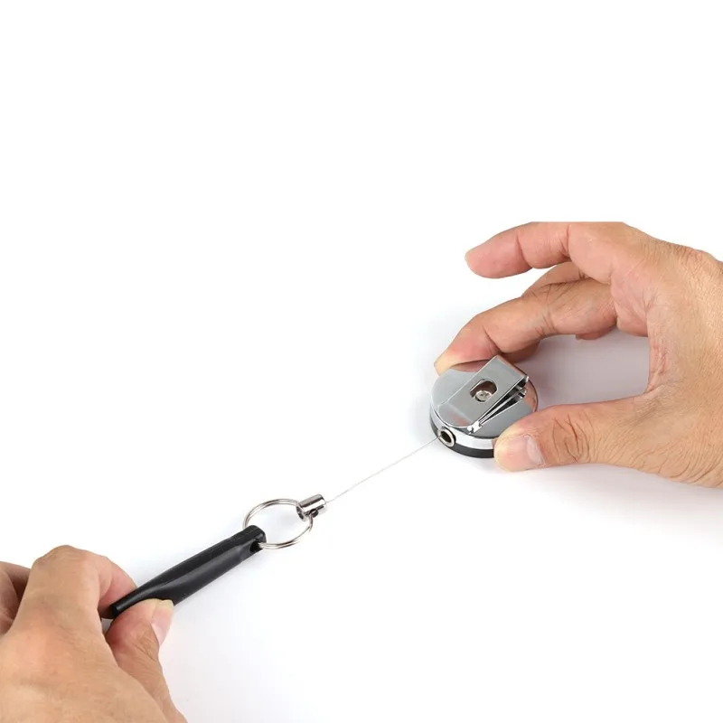 Portalápices retráctil táctico acero inoxidable con clip cinturón - imagen 2