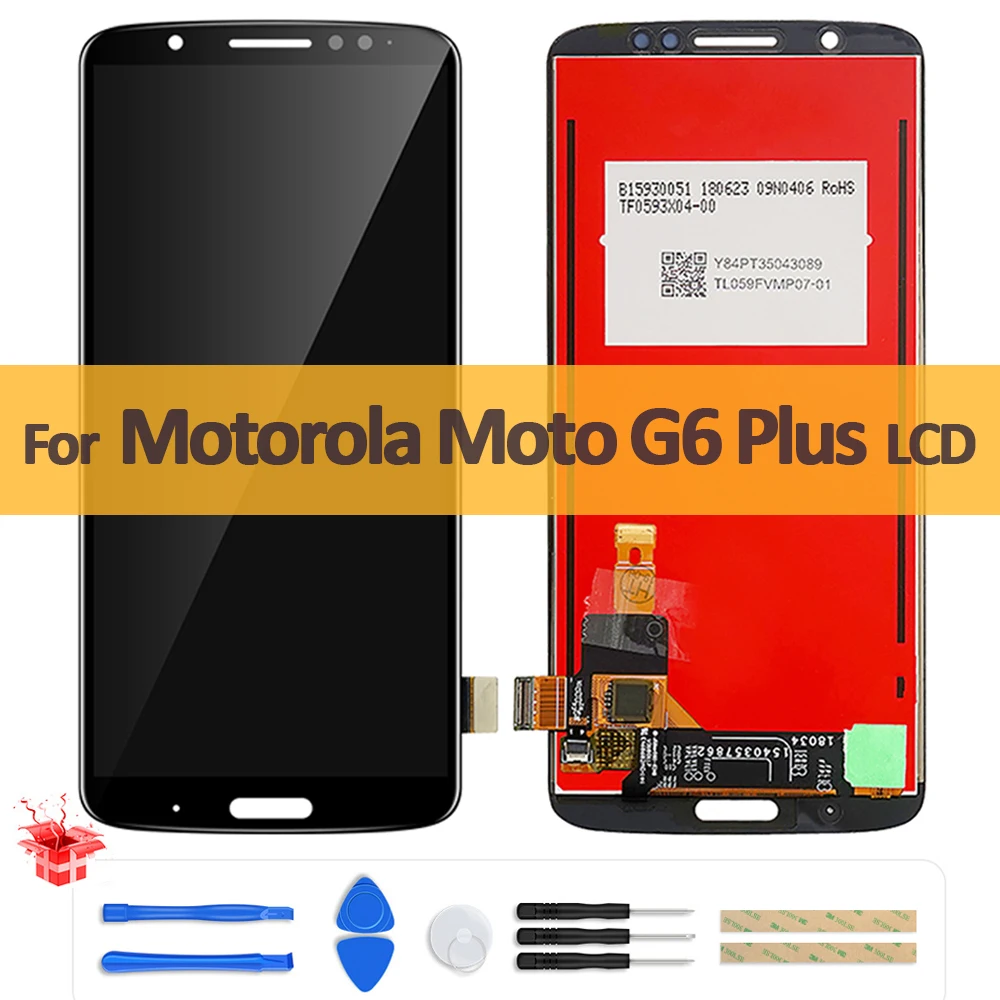 

5.9" Original LCD Display For Moto G6 Plus XT1926 LCD Touch Screen Digitizer Assembly Panel With Frame For Motorola Moto G6plus