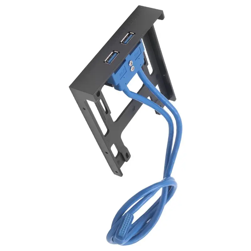 2 Ports USB 3.0 Front Panel Floppy Disk Bay 20 Pin USB3.0 Hub Expansion Cable Adapter Plastic Bracket For PC Desktop User-Friend