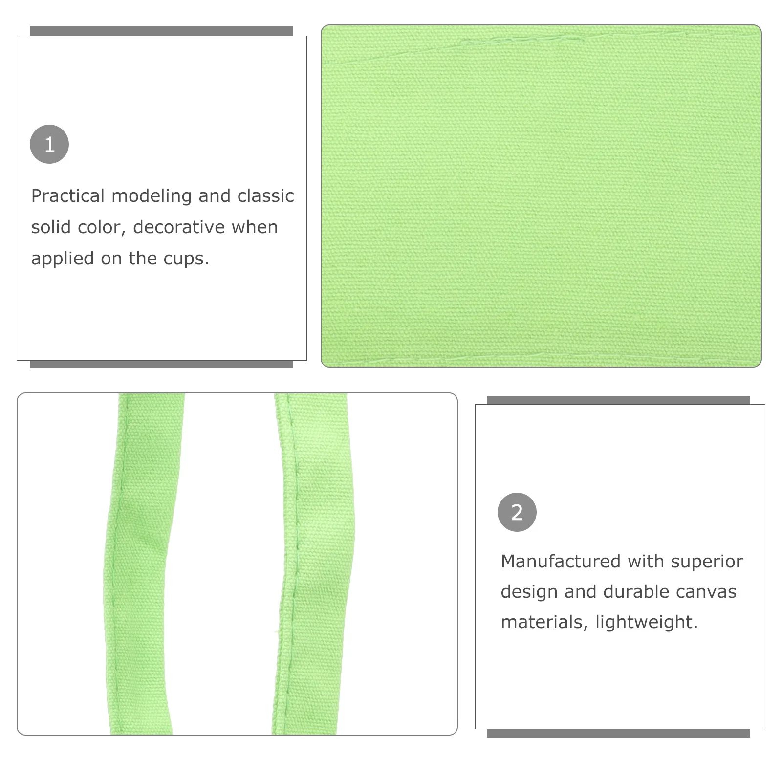 

6Pcs Canvas Coffee Cup Sleeve Portable Washable Cup Holder Lightweight Handheld Drink Carrier Coffee Holder with Handle