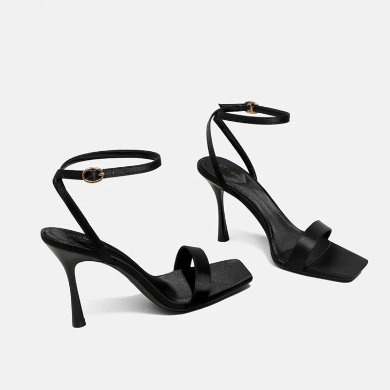 Quadratische offene Damen-High-Heel-Sandalen – Sommer 2026 Neuer Stil, hochwertige, modische Freizeit- und Party-Sandalen mit Schnalle für Damen – Detail 9