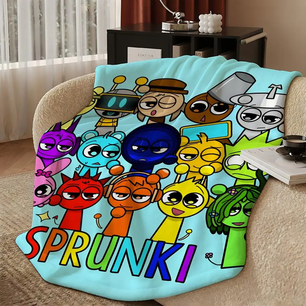 game s-sprunki Incredibox-X Throw Warm Soft Flannel Blanket, Multi-use for Sofa Bed Camping Travel Nap