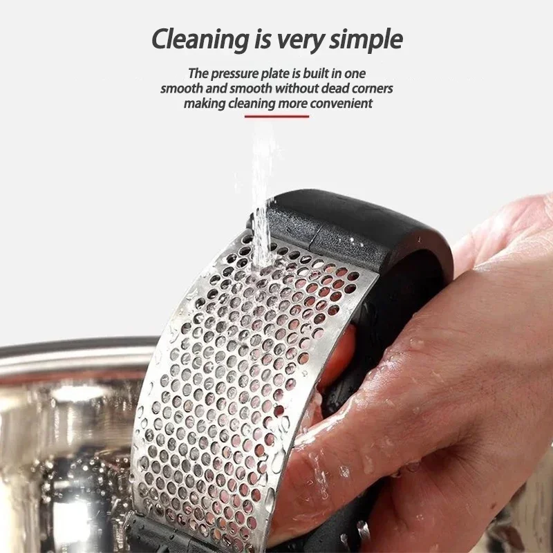 1Pcs Garlic Press Stainless Steel Garlic Crusher Curve Manual Press Chopper For Fruit Vegetable Tools Kitchen Gadget Accessories