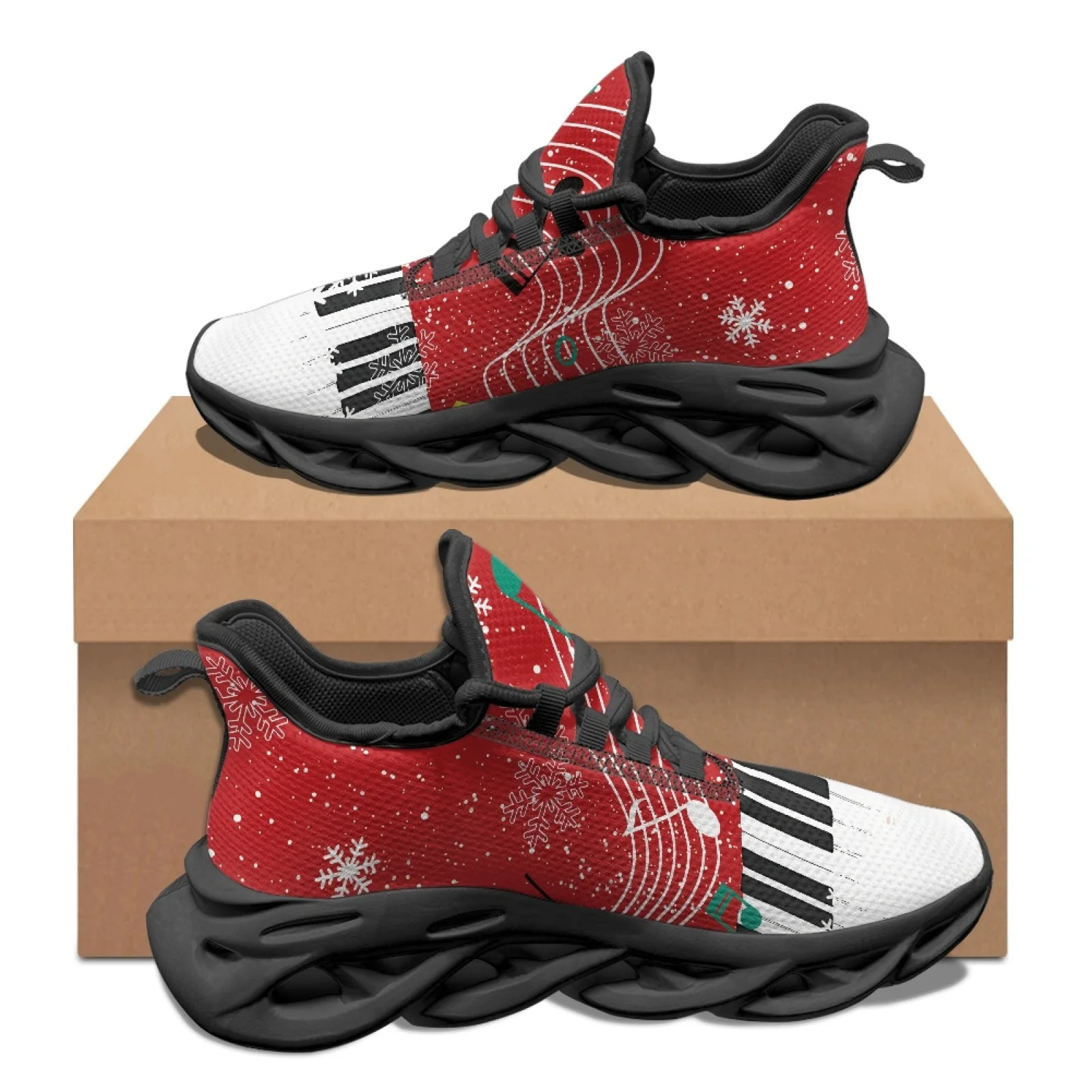 PENSTROLL Red Musical Motif Running Shoes Mesh & EVA Fashion Sneakers Lightweight Blade Sneakers for Mens