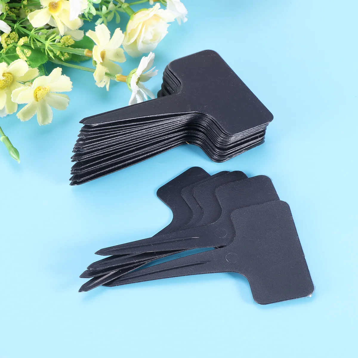 Etichette per piante in plastica durevoli da 100 pezzi Etichette da giardino impermeabili per mini indicatori di piante grasse in serra Vaso di fiori nero