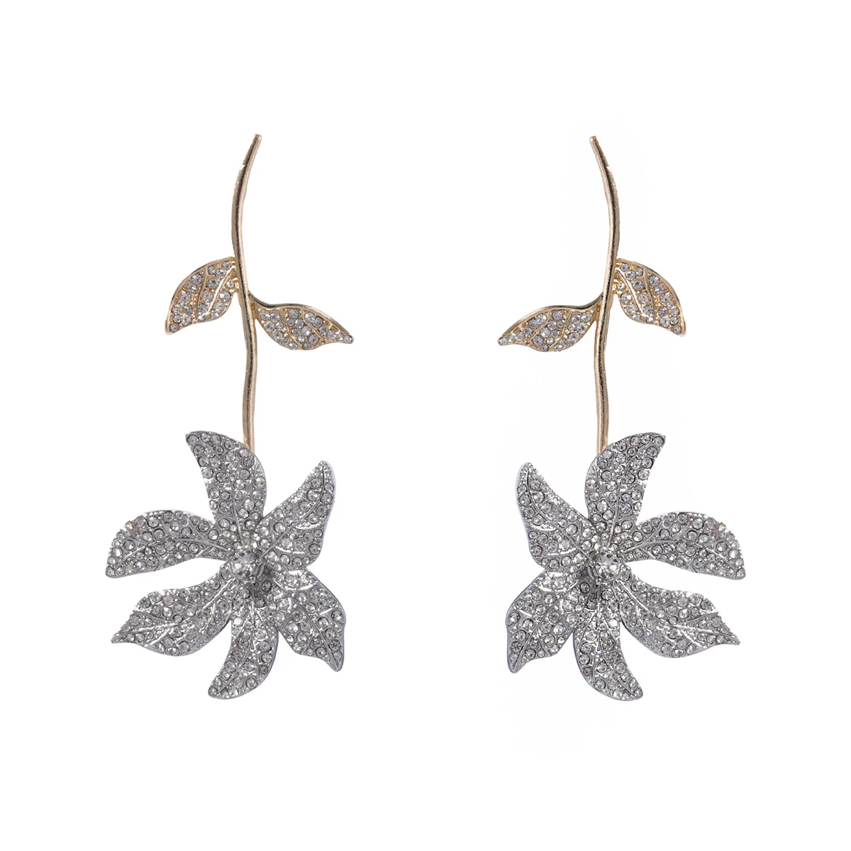 ZAA Vintage Jewelry High Quality Elegant Rhinestone Flower Earrings Women Trendy Holiday Party Accessoires Birthday Gifts