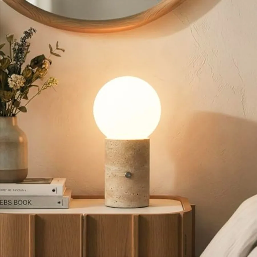 

Kai LED Table Lamp - Bedside Reading Light with Unique Stone Base, Modern Desk Lamp, Nightstand Lamp with Ambient Lighting for