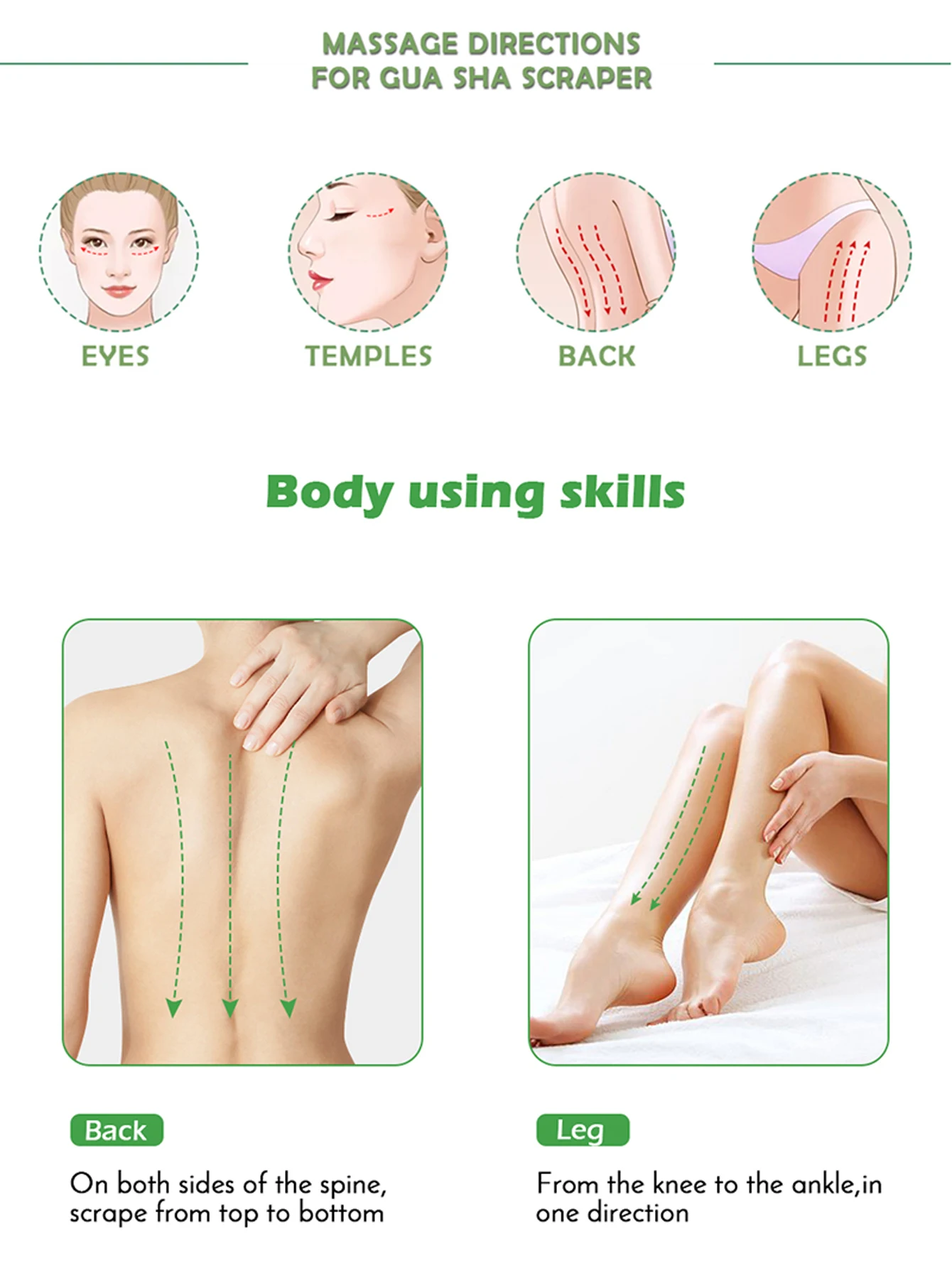 Natural Jade Stone Scraping Gua Sha Board Massager Face SPA Guasha Acupuncture Skin Beauty Facial Care Massage Tools