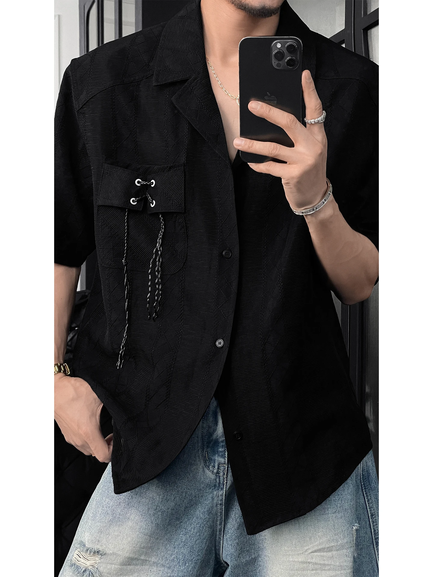 Men's 2025 Summer New Retro Design Short-sleeve Solid Color Shirts Men's Loose Fashion Comfort Versatile Tops Trendy Chic Shirts