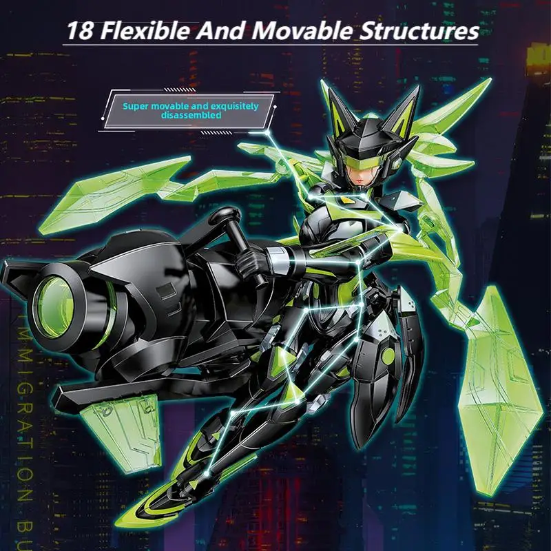 King Of Glory Mecha Bai Qi Action Figure Building Blocks Battle Animation Model Kit Collectible Assembled Robot STEM Toys Gifts