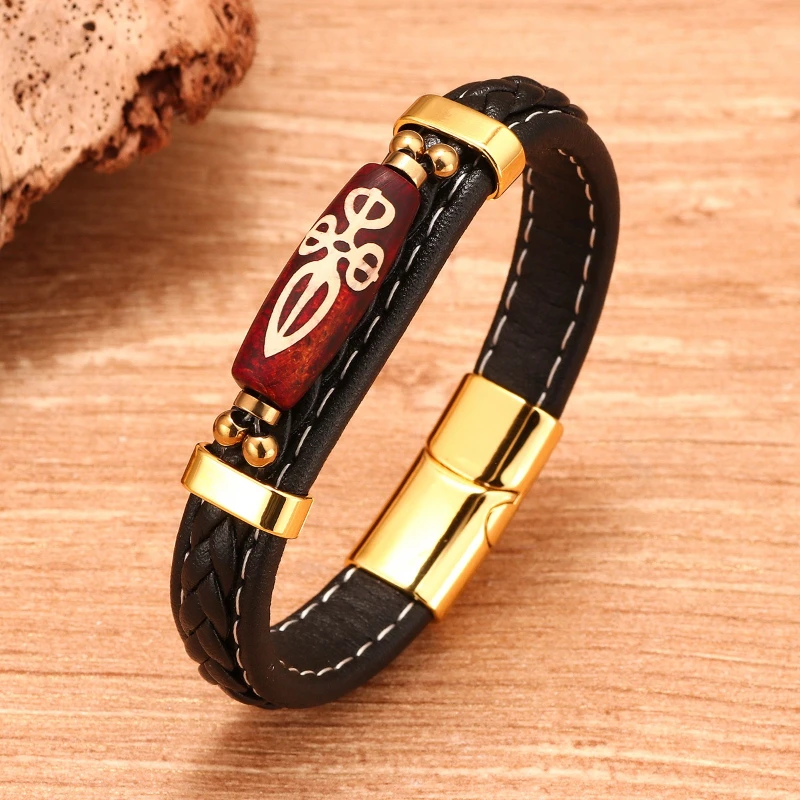 DIY handgewebte Tianzhu tibetische blaue Lederarmbänder Legierung Retro ethnischen Stil Männer personalisierte Armband Modeschmuck – Detail 4