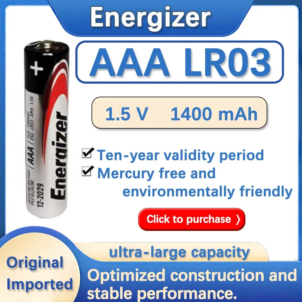 8PCS Energizer Batteri LR03 1.5V Battery AAA Alkaline Dry Battery E92 AM4 1.5Volt 3A Batteria for Radio toys et