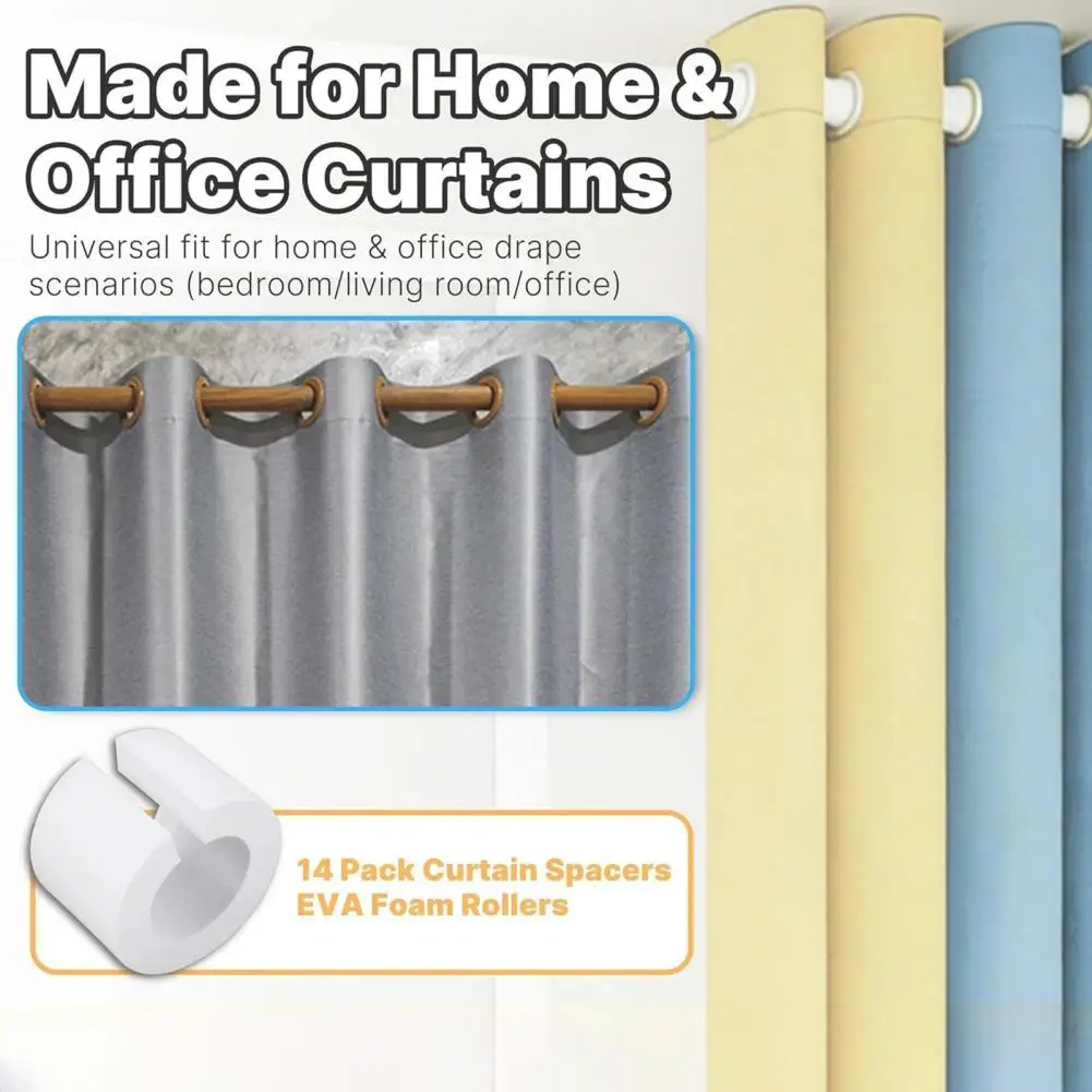 5/10Pcs Curtain Spacers EVA Foam Rollers 50/85mm White Curtain Shaper Uniform Spacing Rod Attachment Drapes Spacer for Home Offi